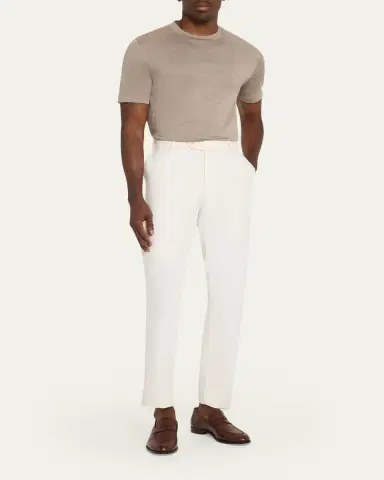 Brioni Men's Heathered Cotton Crewneck T-Shirt | Thumbnail 2