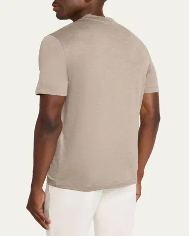 Brioni Men's Heathered Cotton Crewneck T-Shirt | Thumbnail 3