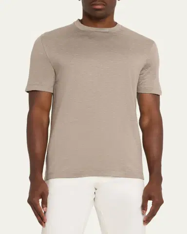 Brioni Men's Heathered Cotton Crewneck T-Shirt | Thumbnail 4