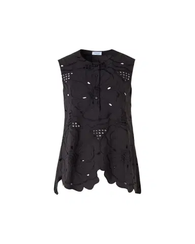 Akris punto Flower Eyelet Embroidered Cotton Poplin Tunic Blouse | Thumbnail 1 Akris punto Flower Eyelet Embroidered Cotton Poplin Tunic Blouse | Thumbnail 1