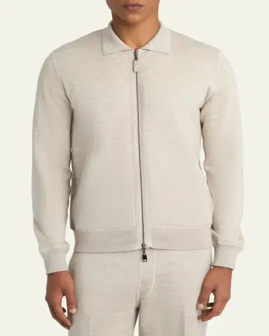 Brioni Men's Full-Zip Blouson Jacket | Thumbnail 4