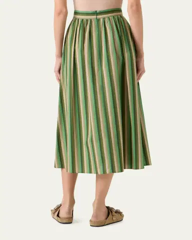 Akris punto Parasol Striped Cotton Poplin Midi Skirt | Thumbnail 2