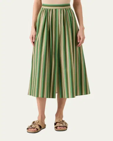 Akris punto Parasol Striped Cotton Poplin Midi Skirt | Thumbnail 3
