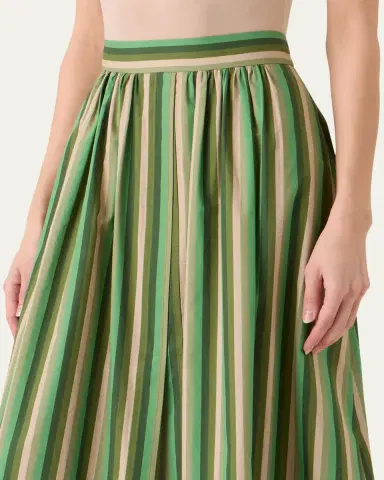 Akris punto Parasol Striped Cotton Poplin Midi Skirt | Thumbnail 4