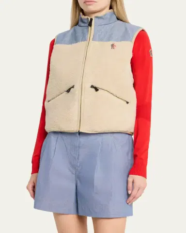 Moncler Teddy & Chambray Vest | Thumbnail 3
