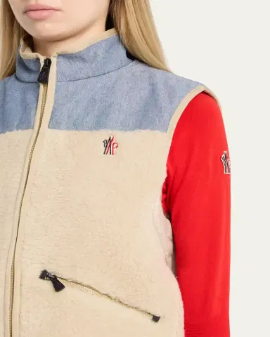 Moncler Teddy & Chambray Vest | Thumbnail 4