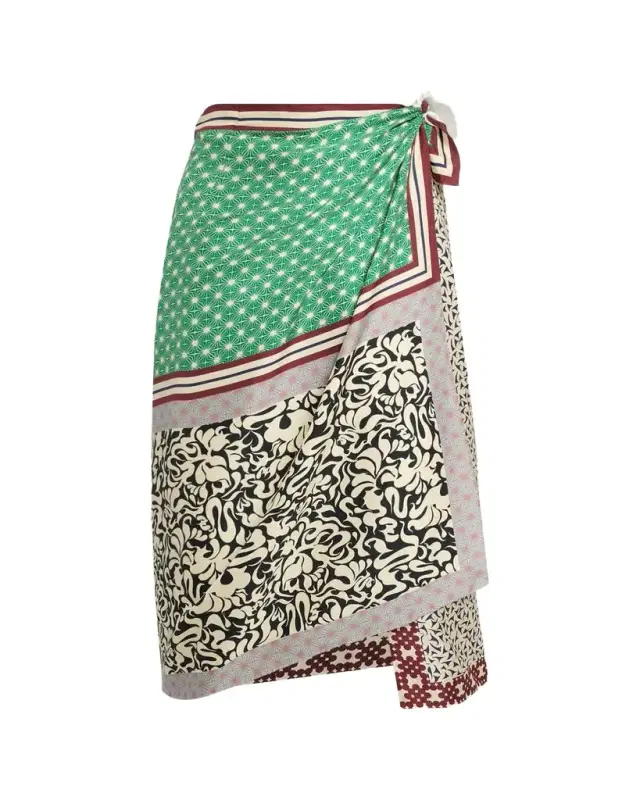 Men's Silk Long Wrap Scarf-Skirt