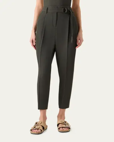 Akris punto Fred Belted Wool Ankle Pants | Thumbnail 3 Akris punto Fred Belted Wool Ankle Pants | Thumbnail 3