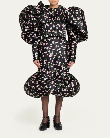 Marc Jacobs Runway Rose Print Satin Bubble Hem Skirt | Thumbnail 2