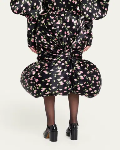 Marc Jacobs Runway Rose Print Satin Bubble Hem Skirt | Thumbnail 3