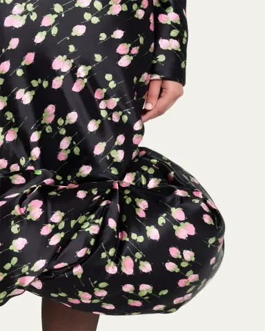 Marc Jacobs Runway Rose Print Satin Bubble Hem Skirt | Thumbnail 5