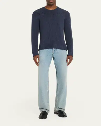 The Row Men's Laing Silk Knit Crewneck Sweater | Thumbnail 2