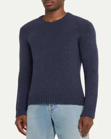The Row Men's Laing Silk Knit Crewneck Sweater | Thumbnail 4