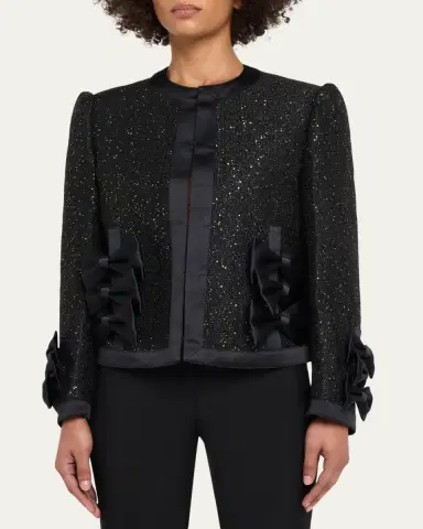 NOIR KEI NINOMIYA Satin Bow Sequined Jacket | Thumbnail 4 NOIR KEI NINOMIYA Satin Bow Sequined Jacket | Thumbnail 4