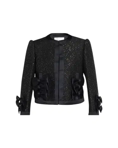 NOIR KEI NINOMIYA Satin Bow Sequined Jacket | Thumbnail 1 NOIR KEI NINOMIYA Satin Bow Sequined Jacket | Thumbnail 1