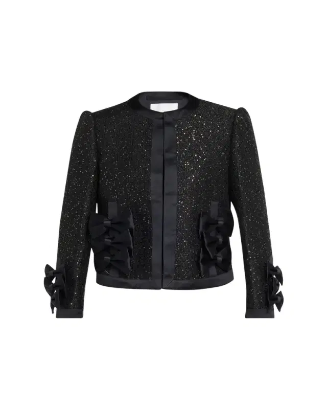 Noir Kei Ninomiya Satin Bow Sequined Jacket