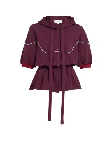 Zomer Aliza Pleated Short-Sleeve Hoodie | Thumbnail 1