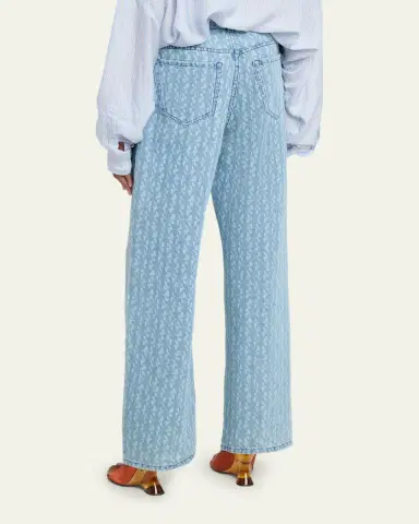 Dries Van Noten Peyton Printed Denim Straight-Leg Jeans | Thumbnail 3