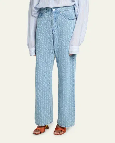 Dries Van Noten Peyton Printed Denim Straight-Leg Jeans | Thumbnail 4