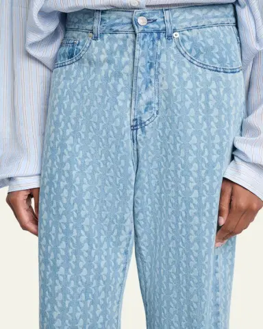 Dries Van Noten Peyton Printed Denim Straight-Leg Jeans | Thumbnail 5