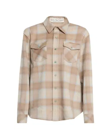 God’s True Cashmere Champagne Tartan Button-Front Cashmere Shirt | Thumbnail 1 God’s True Cashmere Champagne Tartan Button-Front Cashmere Shirt | Thumbnail 1