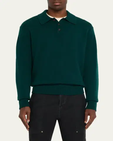 Guest In Residence Men's Heavy Gauge Cashmere Polo Sweater | Thumbnail 4 Guest In Residence Men's Heavy Gauge Cashmere Polo Sweater | Thumbnail 4