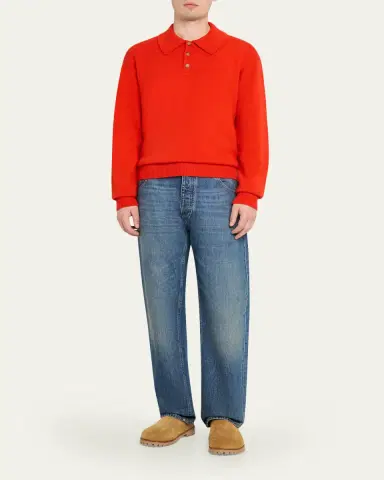 Guest In Residence Men's Heavy Gauge Cashmere Polo Sweater | Thumbnail 6 Guest In Residence Men's Heavy Gauge Cashmere Polo Sweater | Thumbnail 6