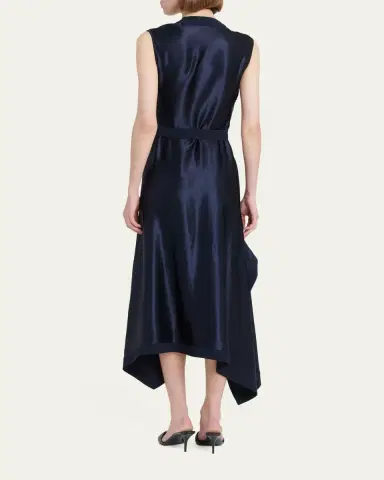 Ferragamo Cowl-Neck Stretch Cady Handkerchief Midi Dress | Thumbnail 3 Ferragamo Cowl-Neck Stretch Cady Handkerchief Midi Dress | Thumbnail 3
