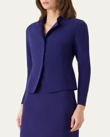 Akris Hamer Bi-Stretch Wool Double-Face Short Jacket | Thumbnail 4 Akris Hamer Bi-Stretch Wool Double-Face Short Jacket | Thumbnail 4