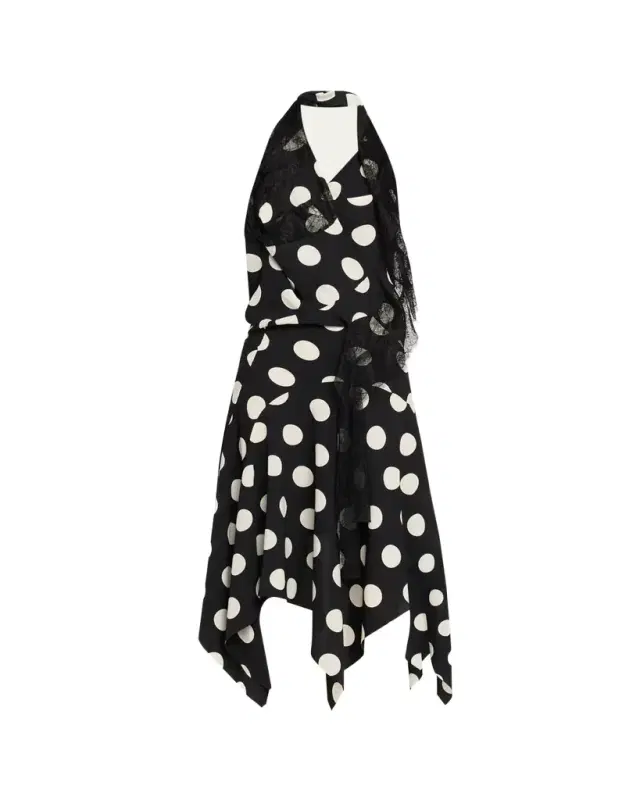 Polka Dot Halter Midi Dress