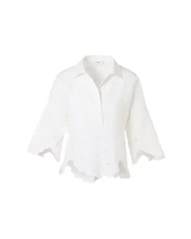 Akris punto Cotton Poplin Scalloped Blouse | Thumbnail 1 Akris punto Cotton Poplin Scalloped Blouse | Thumbnail 1