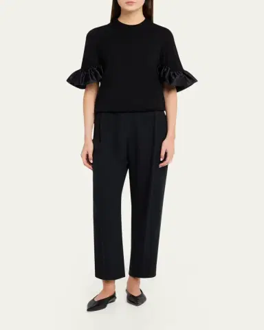 Noir Kei Ninomiya Ruffled-Cuff Wool Sweater | Thumbnail 2