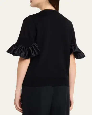 Noir Kei Ninomiya Ruffled-Cuff Wool Sweater | Thumbnail 3