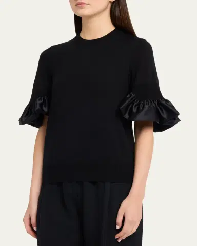 Noir Kei Ninomiya Ruffled-Cuff Wool Sweater | Thumbnail 4