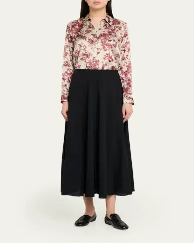 L'AGENCE Tyler Silk Button-Front Blouse | Thumbnail 2 L'AGENCE Tyler Silk Button-Front Blouse | Thumbnail 2