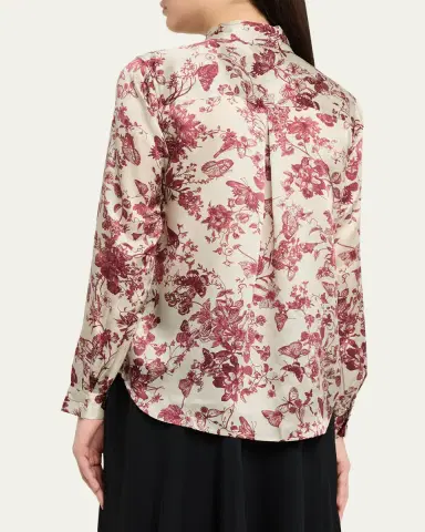 L'AGENCE Tyler Silk Button-Front Blouse | Thumbnail 3 L'AGENCE Tyler Silk Button-Front Blouse | Thumbnail 3