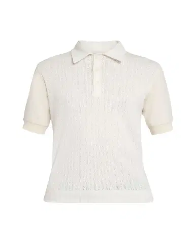 Dries Van Noten Men's Hettonio Pointelle Knit Cotton Polo Shirt | Thumbnail 1 Dries Van Noten Men's Hettonio Pointelle Knit Cotton Polo Shirt | Thumbnail 1