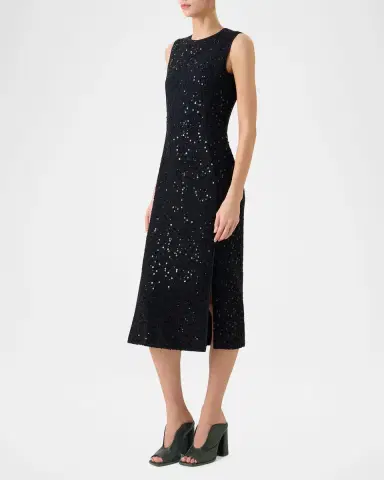 Akris Sequined Tweed Midi Sheath Dress | Thumbnail 4