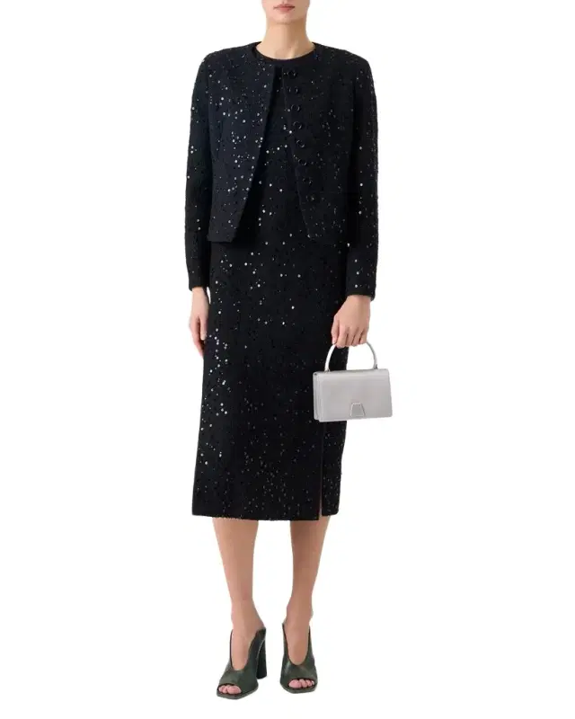 Akris Kelis Sequined Tweed Jacket
