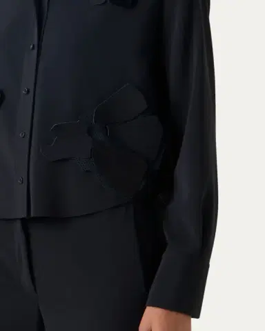 Akris punto Flower Applique Button-Down Shirt | Thumbnail 5