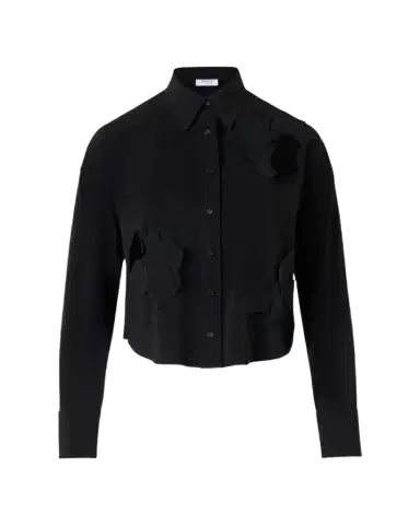 Akris punto Flower Applique Button-Down Shirt | Thumbnail 1