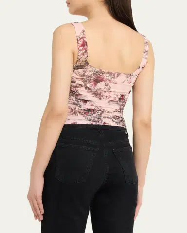 L'Agence Rasha Shirred Tank Top | Thumbnail 3 L'Agence Rasha Shirred Tank Top | Thumbnail 3