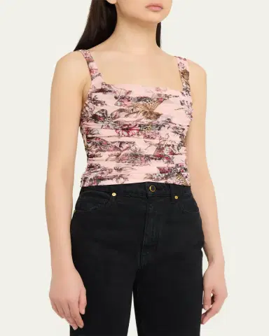 L'Agence Rasha Shirred Tank Top | Thumbnail 4 L'Agence Rasha Shirred Tank Top | Thumbnail 4