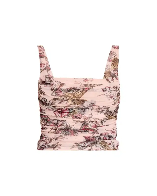 L'Agence Rasha Shirred Tank Top
