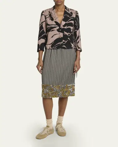 Dries Van Noten Bamis Floral Jacquard Single-Breasted Jacket | Thumbnail 2 Dries Van Noten Bamis Floral Jacquard Single-Breasted Jacket | Thumbnail 2