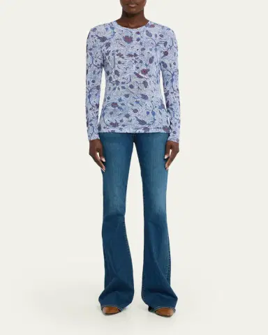 Ulla Johnson Neri Printed Long-Sleeve Top | Thumbnail 2