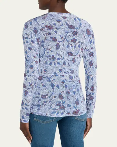 Ulla Johnson Neri Printed Long-Sleeve Top | Thumbnail 3