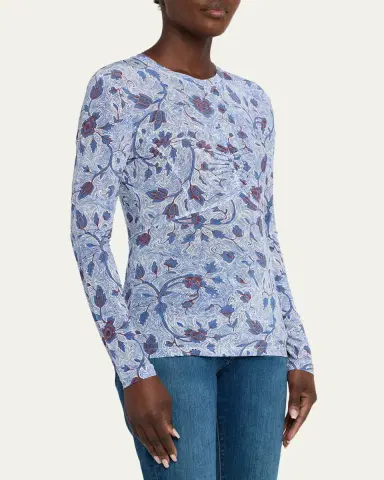 Ulla Johnson Neri Printed Long-Sleeve Top | Thumbnail 4