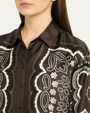 Nili Lotan Alfie Silk Shirt | Thumbnail 5 Nili Lotan Alfie Silk Shirt | Thumbnail 5