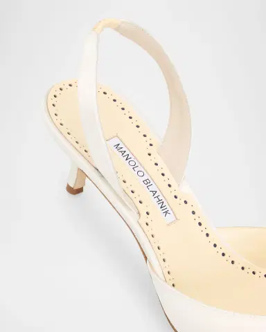 Manolo Blahnik Carolyne Kitten-Heel Halter Pumps | Thumbnail 4 Manolo Blahnik Carolyne Kitten-Heel Halter Pumps | Thumbnail 4